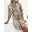 Striped Print Front Button Dress | Vintage 3/4 Sleeve Loose Shirt Dress, Elegant Lapel Collar, Suitable for Spring and Autumn, Women'S Clothing
