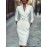 Women's French Style Elegant Professional Dress with Belt - Long Sleeve Slim-Fit Pencil, Waist Accent for Office, Weddings & Parties - Machine Washable All-Season Formal Attire