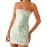 Women's Sexy Red Beaded Floral Off-Shoulder Bodycon Mini Dress - Sparkly Sequin Sleeveless Open Back Tube Top, Summer Party & Night Out Dress, Machine Washable