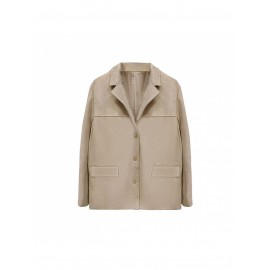 Women's Elegant Retro Brown Winter Blazer Jacket - Oversized Collar & Button Front, Single-Breasted Closure, Long Sleeve Coat for Fall/Winter, Casual & Professional Wear (Size Chart Recommended)