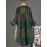 [Stylish Retro Shirt] Stylish Retro Striped Plaid Long Shirt for Women | New Casual Loose Long Sleeve Blouse