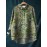 Women'S Vintage Floral Print Casual Shirt - Olive Green & Multicolor Short Sleeve Blouse with Pointed Collar, Loose Fit Breathable Fabric, All-Season Elegant Top for Daily & Semi-Formal Wear, Easy-Care Women'S Shirt with Pocket (Pink/Red/ Floral Des