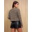 Classic Black & White Houndstooth Tweed Jacket with Double Button-Front Closure, Metal Buckle & Proportional Collar - Casual Coat for Spring/Fall Layering (Hand Washable) - Versatile for Jeans, Dresses, or Blouses