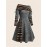 Contrast Striped Drawstring Smocked Dress, Chic Long Sleeve Dress For Spring & Fall, Women's Clothing