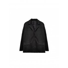 Women's Elegant Retro Brown Winter Blazer Jacket - Oversized Collar & Button Front, Single-Breasted Closure, Long Sleeve Coat for Fall/Winter, Casual & Professional Wear (Size Chart Recommended)