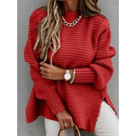 Women'S Oversized Grey Sweater - Soft High Neck Winter Warmth, All-Season Cozy Pullover, Trendy Casual & Formal Wear, Versatile Layering Piece for Everyday Outfits (No Bulk, Durable & Comfortable)