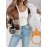 Vintage Corduroy Jacket with Faux Trim - Plaid Lapel Collar Short Coat, Workwear Lapel Pocket & Button Closure, Machine Washable Winter Outerwear (Brown/Beige) - Casual to Smart Casual Coat
